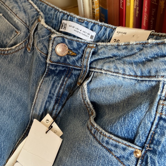 ZARA slim flare high rise full length jeans blogger insta favorite - Picture 7 of 7
